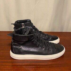 John Varvatos Reed 315 High Top Leather Zip Sneakers Shoes  Size 9